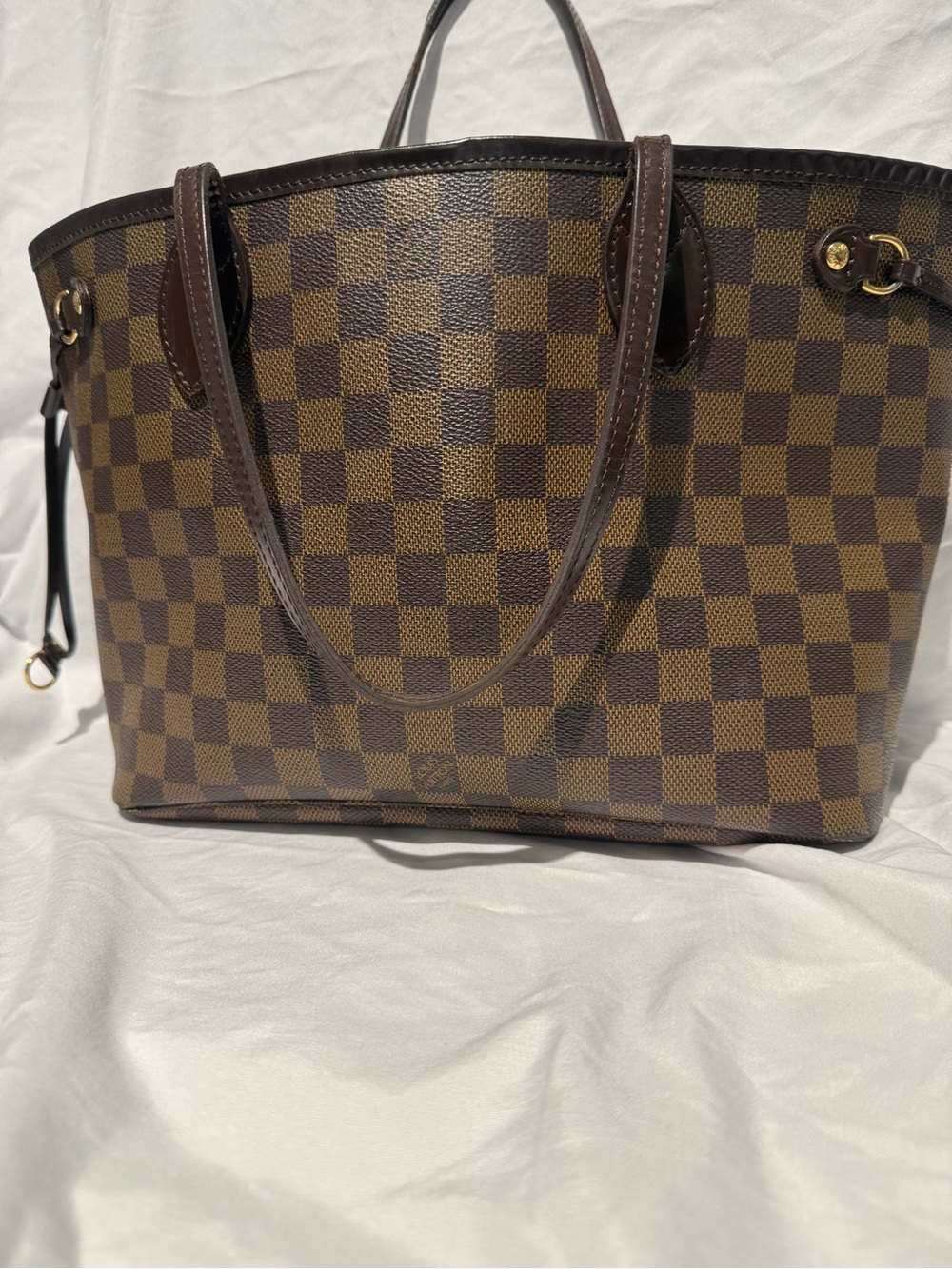 Louis Vuitton Brown Damier Ebene Canvas Tote with Dark Brown Trim - Picture 3 of 10